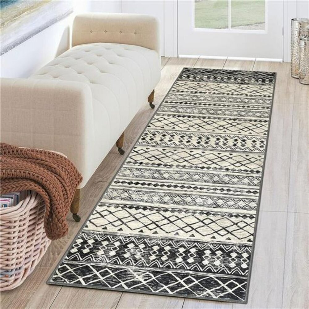Boho Runner Rug 2x6 Moroccan Washable Non Slip Soft Hallway Kitchen Carpet